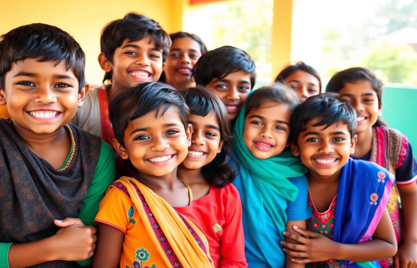 Happy children together